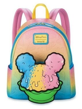Loungefly Disney Parks Pastel Rainbow Shaved Ice Mickey Mini Backpack NWT